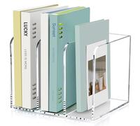 SANRUI Porte-revues en acrylique pour bureau avec organiseur et 3 compartiments verticaux, Support Organiseur de Bureau, pour Papier A4 Dossier Magazine Cahier CD Livre