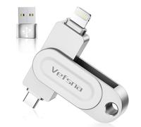 【sans APP】 Certifiée MFi Clé USB 512 Go, Cle USB iPhone Stockage Externe, Clé USB C 3 en 1 Clef USB 3.0 Stockage Transfert Photos Est Idéale pour Voyageurs, Memoire pour iPhone/iPad/Android/PC Argent