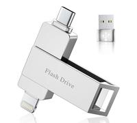[Sans App]Cle USB 256 Go pour iPhone,MFi Clé USB C,Lightning,USB 3.0,Argent | 3 en1 Clef USB pour iPhone,iPad,Android OTG Telephone,Mac,PC,Stockage Externe Transfert Photos,Vidéos,Données