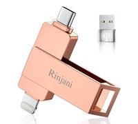 [sans App] Cle USB 256 Go pour iPhone, MFi Clé USB C,Lightning,USB 3.0,Rose