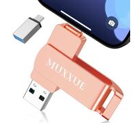 【sans Application】 MUXXUE 3 en 1 Cle USB pour iphone/1Pad/Android/PC | Clé usb iphone Stockage Externe pour Transfert de Photos, Vidéos et Films,clef usb iphone au design compact en métal