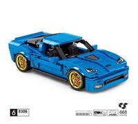Sans Boîte D'origine - Bloc De Construction De Voiture, Modèle De Corvette Z06, Muscle Technique, Briques D'assemblage De Véhicule, Collection De Jouets En Cadeau
