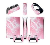 Sans bulles Ni Mousse 01731 Console Pour PS5 Disc Edition & Digital Sticker Vinyl Decal Cover Pour Ps5 Controller & Charging Station & Headset & Media Remote(Disc Version)