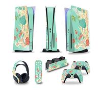 Sans bulles Ni Mousse 02921 Console Pour PS5 Disc Edition & Digital Sticker Vinyl Decal Cover Pour Ps5 Controller & Charging Station & Headset & Media Remote(Digital Edition)