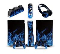 Sans bulles Ni Mousse 16377 Console Pour PS5 Disc Edition & Digital Edition Sticker Vinyl Decal Cover Pour Ps5 Controller & Charging Station & Headset & Media Remote(Disc Version)
