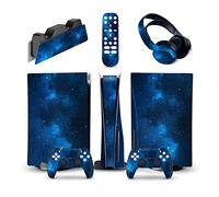 Sans bulles Ni Mousse 21132 Console Pour PS5 Disc Edition & Digital Edition Sticker Vinyl Decal Cover Pour Ps5 Controller & Charging Station & Headset & Media Remote(Disc Version)