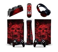 Sans bulles Ni Mousse 23187 Console Pour PS5 Disc Edition & Digital Edition Sticker Vinyl Decal Cover Pour Ps5 Controller & Charging Station & Headset & Media Remote(Digital Edition)