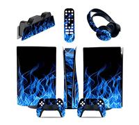 Sans bulles Ni Mousse 74541 Console Pour PS5 Disc Edition & Digital Edition Sticker Vinyl Decal Cover Pour Ps5 Controller & Charging Station & Headset & Media Remote(Disc Version)