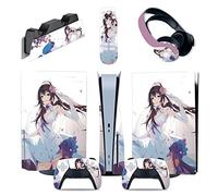 Sans bulles Ni Mousse Console Pour PS5 Disc Edition & Digital Sticker Vinyl Decal Cover Pour Ps5 Controller & Charging Station & Headset & Media Remote 95584(Digital Edition)