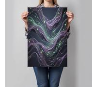 Sans Cadre Impression Sur Toile Vagues Abstraites 3D Tableau Mural Vortex Fantastique Gris Peinture Poster Photo Sur Toile Tableau Decoration Murale Salon Chambre 40X50Cm