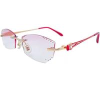 sans Cadre pour Les Femmes, Coupe De Diamant De Mode Bloquant La Lumière Bleue Lecteurs D’Ordinateur avec Strass, Red, 1