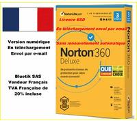 Sans CB - NORTON 360 DELUXE ESD 3 Appareils 3APP 1 AN 25GB CLOUD par email