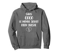 sans Coco Le Monde Serait Bien Triste Sweat à Capuche, Unisexe pour Adultes, Asphalte, XXL