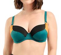 Sans Complexe Beyond The Beach Haut de Maillot de Bain avec Armatures, Black Green Yellow, 85D Femme