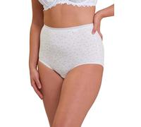 SANS COMPLEXE Classique Coton B_61AH36 Slips, Blanc + Imprimé Floral, 48 (Lot de 2) Femme