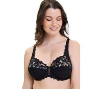 Sans Complexe - Coton d'Arum - Soutien-Gorge avec Armatures - en Coton & Dentelle Florale ajourée - Bretelles Larges - Femme - 100B - Noir