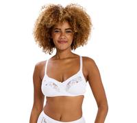 Sans Complexe - Coton d'Arum - Soutien-Gorge sans Armatures - en Coton & Dentelle Florale ajourée - Bretelles Larges - 115E - Blanc