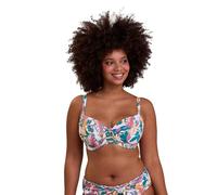 SANS COMPLEXE Femme Fidji Haut De Bikini, Imprimé Exotique Blanc, 110D EU