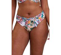 SANS COMPLEXE Fidji_68PAM96 Bas de Bikini, Imprimé Exotique Blanc, 46 Femme