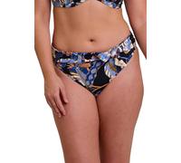 SANS COMPLEXE Fidji_68PAM96 Bas de Bikini, Imprimé Exotique Noir, 46/48 Femme