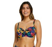 sans Complexe, Haut de Maillot de Bain Bandeau avec Armatures, Modèle Island Dream, Florale Noir, 90C