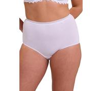 SANS COMPLEXE Classique Coton B_61AH36 Culotte, Blanc+Blanc, 46 Femme
