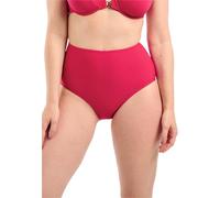 SANS COMPLEXE Glamourous Textured Maillot de Bain, Culotte Taille Haute, Cerise, 42/44 Femme