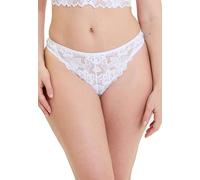 Sans Complexe - Arum - String avec Dentelle, Jeux de Transparence et détails Sexy - Uni - Femme - 38/40 - Blanc