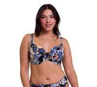 SANS COMPLEXE Femme Fidji Haut De Bikini, Imprimé Exotique Noir, 105C EU