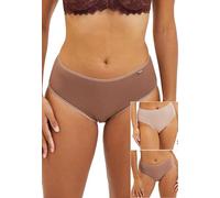 Sans Complexe - Modèle Simplement Coton B - Lot de Trois Slips - Femme - 50 - Marron + Mocha + Blush Beige