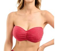 SANS COMPLEXE REFLET_98FAH72 Haut de Maillot de Bain Bandeau Armatures Bretelles Amovibles, Cerise, 90C Femme
