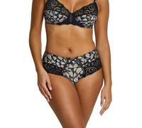 Sans Complexe, Shorty Modèle Amélie Print, avec Dentelle Graphique, à l'arrière Un imprimé très Tendance, pour Femme, JBP Imprimé Tulipes Noir, 38-40