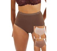 SANS COMPLEXE Simplement Coton B_61AH35 Slips, Marron + Mocha + Blush Beige, 46 (Lot de 3) Femme