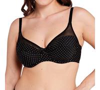 Sans Complexe, Soutien Gorge Classique Armatures, pour Femmes, Modèle Complice 70AAD81, Imprime Pois Noir & Ocre, 95C
