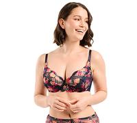 Sans Complexe, Soutien Gorge Classique Armatures, pour Femmes, Modèle Elise Fantaisy 70AAH62, Imprime Bleu Marine & Fleurs, 100C