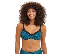 Sans Complexe - Soutien-Gorge Emboitant avec Armatures en Microfibre - Complice - Femme - Imprime Floral Bleu Emeraude - 95D