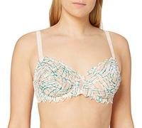 Sans Complexe Soutien Gorge Emboitant avec Armatures, Modèle Arum Mosaïc, Dentelle Florale avec imprimé Multicolore, Jeux de laçages féminins à l'entre-Seins, Imprimé Graphique Rose, 95C