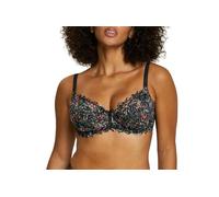sans Complexe Soutien Gorge Emboitant avec Armatures, Modèle Arum Mosaïc, Dentelle Florale avec imprimé Multicolore, Jeux de laçages féminins à l'entre-Seins, Imprimé Graphique Multico, 90D