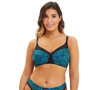 Sans Complexe - Soutien-Gorge Emboitant sans Armatures en Microfibre - Complice - Femme - Imprime Floral Bleu Emeraude - 90C