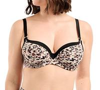 SANS COMPLEXE Sunset Stay_78AAI78 Haut de Maillot de Bain avec Armatures, Animal Print Sand Black, 90C Femme