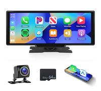 sans Fil Apple Carplay Android Auto Portable Autoradio avec Caméra de Recul 64G TF Card, 10.26 Pouces Touchscreen Autoradio Apple Airplay/Android Cast/Bluetooth/FM-Sender/Contrôle Vocal/AUX/USB/GPS