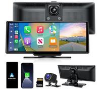 Sans Fil Apple Carplay Android Auto Stéréo de Voiture Dashcam Avant 2K Caméra Arrière 1080P Portable écran Tactile 10.26 Pouce+GPS