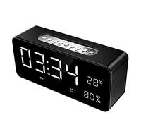 sans Fil Bluetooth Haut-Parleur Big LED Affichage réveil stéréo Portable Subwoofer AUX TF MP3 USB FM Lecteur Portable(Zwart)