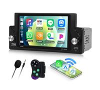 [sans Fil] CAMECHO Radio 1 Din Carplay avec écran IPS 5,9 Pouces, Mains Libres Bluetooth avec Android Auto Mirror Link FM USB/AUX/Port Type-C/MIC+Télécommande