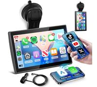 sans Fil Carplay Android Auto Autoradio Portable avec Vidéo Super Link, 7 Pouces Écran Tactile Rotatif Portable Autoradio avec Airplay/Android Cast/Double Bluetooth/Émetteur FM/Commande Vocale/TF/AUX