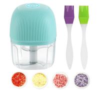 Sans Fil Rechargeable Hachoir Électrique 250 ml, Presse-ail,Mini Robot de Cuisine Pour Couper Les Fruits, l'ail, Les Légumes, la Viande, le Hachoir,Blanc