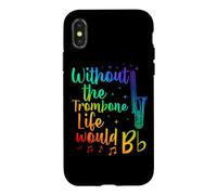 sans Le Trombone, la Vie Serait Un Jeu de Mots Plat Coque pour iPhone X/XS