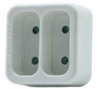 Sans marque Biplite murale, 2 prises 6A, blanc Blanc