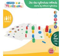 Sans Marque Jeu 20 Cylindres Colorés en Bois