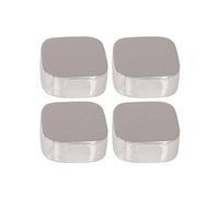 Sans marque Jeu de 4 fixations miroirs coins ronds chromés